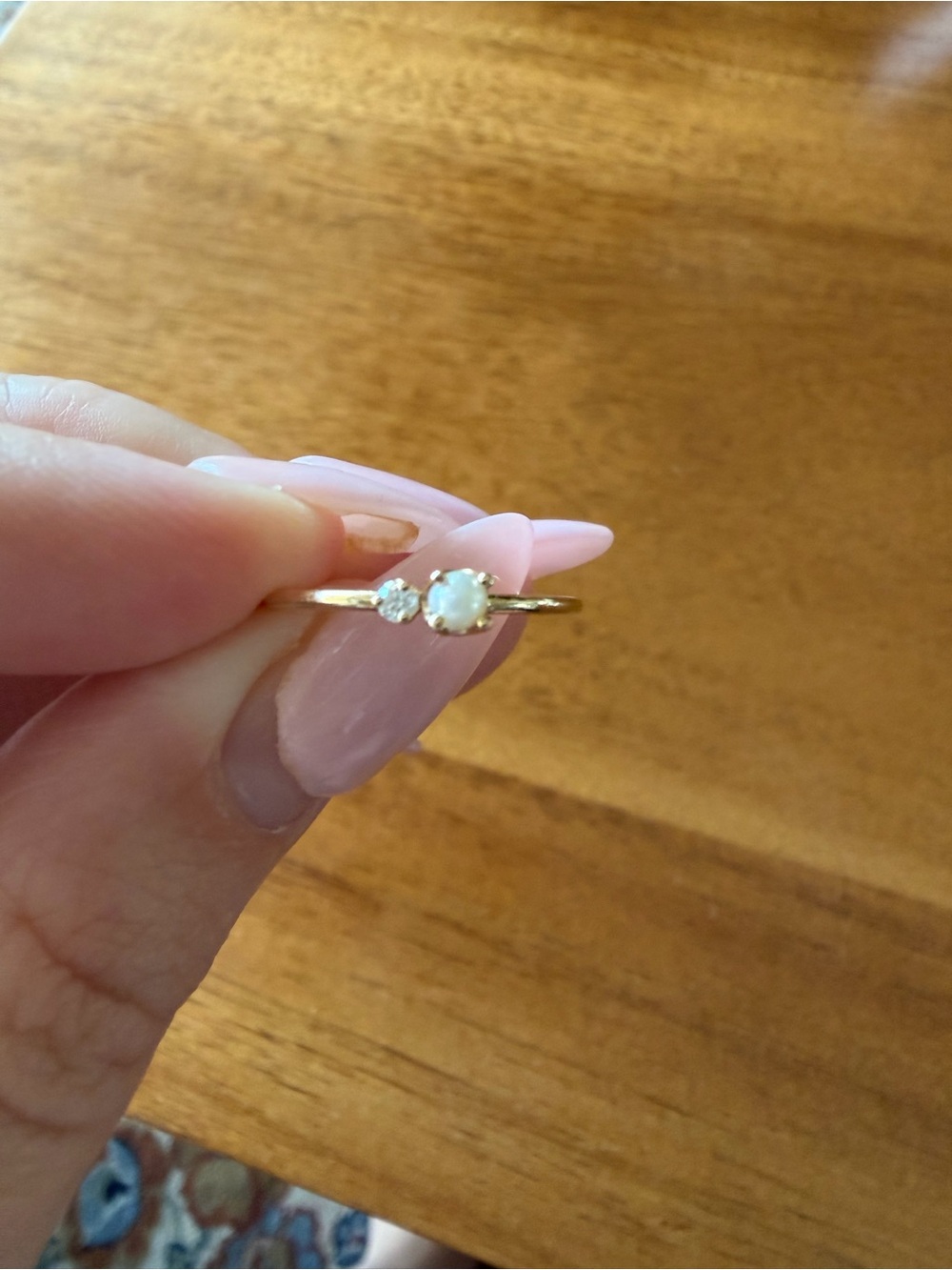 Mejuri Beverly Ring size 6 - 14k, pearl & diamond - Picture 6 of 6